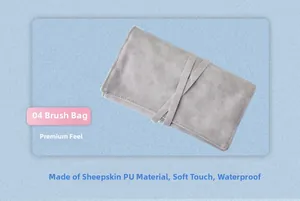 Astuccio per pennelli da trucco in PU nubuck impermeabile con chiusura a laccio morbida