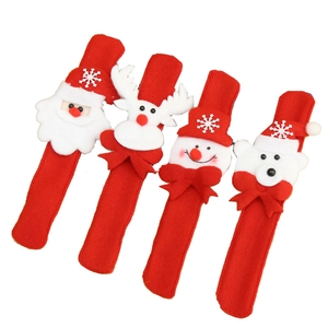 Christmas slap bracelets set featuring Santa, reindeer, and snowman for holiday party favors