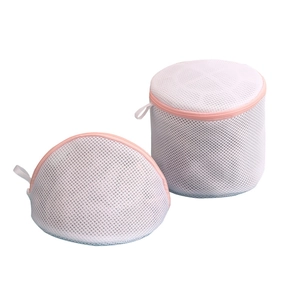 Foldable thickened sandwich mesh laundry bag set for delicate underwear and bra washing