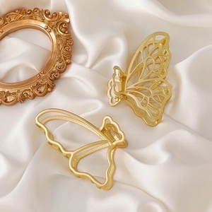Butterfly Hair Claw Clip Metal Hollow Out Alloy Hairpin Shark Clip Elegant Hair Accessories For Women