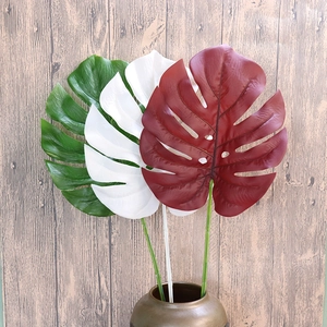 Artificial Monstera Leaves Decorative Plastic Faux Tropical Greenery For Home Wedding Party Decor Realistic Ins Style