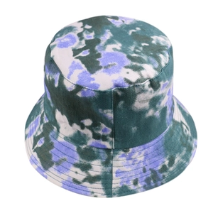 Chapeau bob en toile tie-dye violet et vert, chapeau de soleil unisexe style décontracté