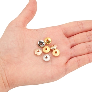 Flat round disc spacer beads in gold, silver, and rose gold for DIY jewelry making