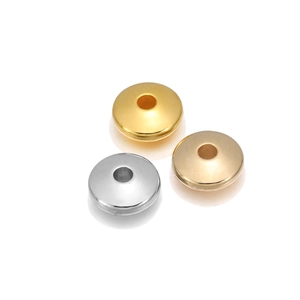 Flat round spacer beads in gold, silver and rose gold for DIY jewelry bracelets