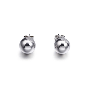 Solid Ball Stud Earrings Stainless Steel Polished Glossy Round Bead Korean Fashion Minimalist Jewelry For Women Men