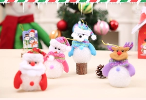 Detail of Christmas EVA night light pendants featuring Santa, snowman, and reindeer figures