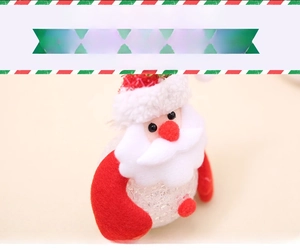 Detail of Santa Claus night light with translucent texture and festive red plush hat