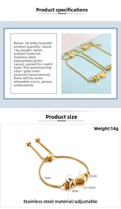Detail of gold stainless steel heart charm bracelet with adjustable drawstring chain