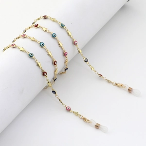 Evil Eye Star Glasses Chain Metal Enamel Bohemia Fashion Anti Slip Sunglasses Strap Holder Decorative Mask Lanyard