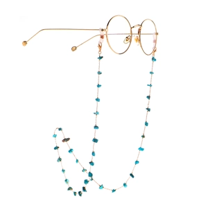 Fashion Bohemian Glasses Chain Metal Alloy With Natural Turquoise Stone Beads Anti-Loss Non-Slip Sunglasses Strap Holder