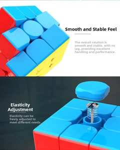 Internal view of a 3x3 magic cube showing adjustable spring tension system details