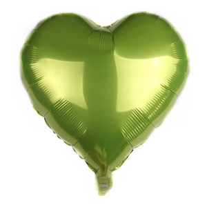 Glossy green heart-shaped foil balloon for wedding party and birthday decoration