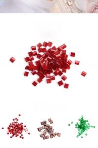 Transparent red, brown, and green square Tila glass beads for DIY jewelry making