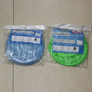 Foldable mesh laundry basket in blue and green colors for breathable storage