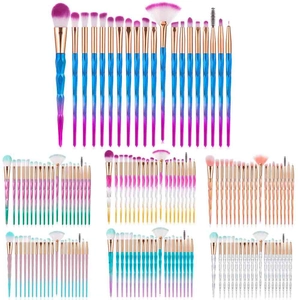 Professional Makeup Brushes Diamond Cut Gradient Handle Synthetic Fiber Eyeshadow Powder Foundation Blending Beauty Tools