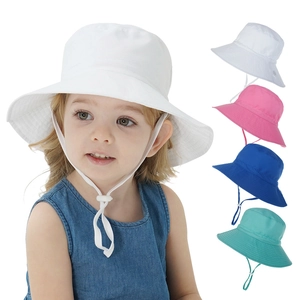 Cappello A Secchiello Per Bambini Protezione Solare Estiva Sottogola Regolabile Traspirante Stampe Cartoni Per Neonati