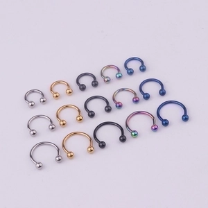Set of 316L stainless steel circular barbells for body piercing in multiple vibrant colors
