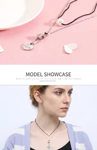 Collier double rang avec perle, pendentif cœur Love et finition anti-corrosion