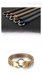 Detailed size guide for men's stainless steel scale bracelet with dimensions and weight