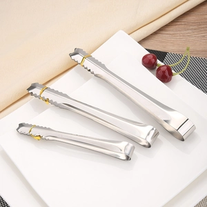 Ice Tongs Stainless Steel Serrated Mini Sugar Serving Food Tongs For Bar Kitchen Buffet Polished