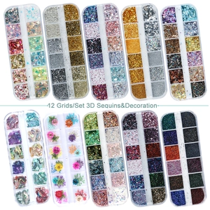 Nail Art Decoration Holographic Sequins Irregular Glitter Foil Butterfly Heart Shapes DIY Manicure Accessories