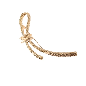 Elegant European American Style Twisted Rope Knot Bowknot Alloy Brooch For Women Gold Silver Plated Fashion Jewelry Pin