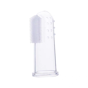 Transparent silicone baby finger toothbrush for infant oral and gum cleaning