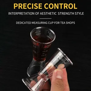 Dual-sided PC resin measuring jigger cup with precise scales for cocktails and tea