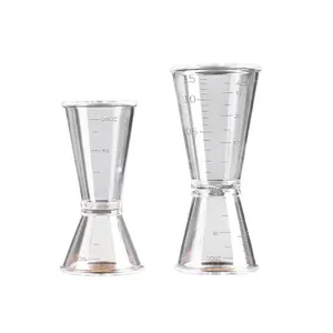 Clear PC Resin Double Jigger Measuring Cup Dual Head Scaled Barware Cocktail Kitchen Tools Modern