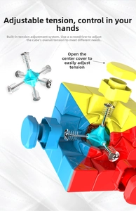 Detailed internal view of the adjustable spring system in the 3x3 speed cube