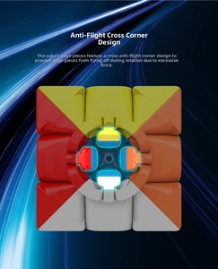 Close-up of internal anti-pop structure and axis design of a professional 3x3 speed cube