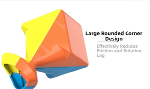 Internal core of Pyraminx showing large rounded corners for smooth low-friction rotation