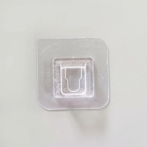 Wall-mounted transparent shampoo holder hook with heavy-duty adhesive for bathroom storage