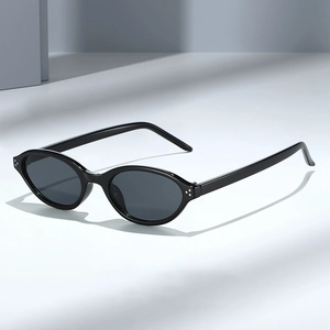Lunettes de Soleil Rétro Monture Ovale Protection UV400 Monture en PC Verres en AC Lunettes Vintage Punk Homme Femme