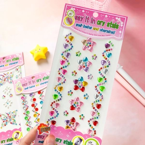 Creative DIY heart and star acrylic crystal stickers for kids photo albums and crafts
