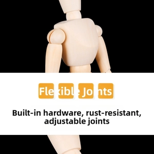 Close-up of wooden mannequin shoulder and neck with flexible ball joint connections