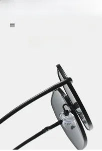 Detail of high-quality metal hinge and soft silicone nose pads on square sunglasses