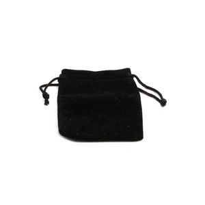 Minimalist black velvet drawstring pouch for secure jewelry storage and gift packaging