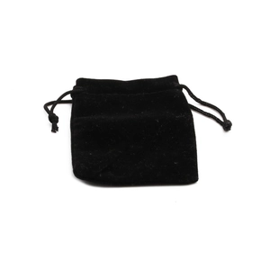 Small black velvet drawstring gift pouch for natural stone necklaces and jewelry