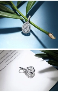 Élégant collier pendentif en forme de larme de zircone avec cristaux micro-pavés brillants