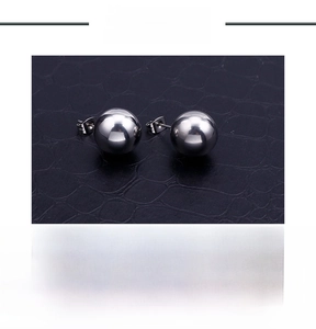Detailed product specifications of polished stainless steel ball stud earrings for women