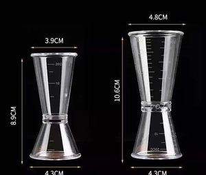 Detailed size specifications for small and large double-headed PC resin measuring cups