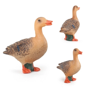 Realistic poultry animal toy set with duck and goose figures for educational play