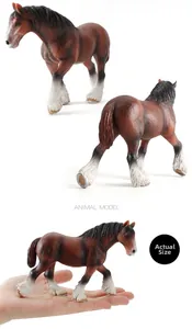 Detailed Clydesdale horse model showing realistic skin texture and actual size in hand