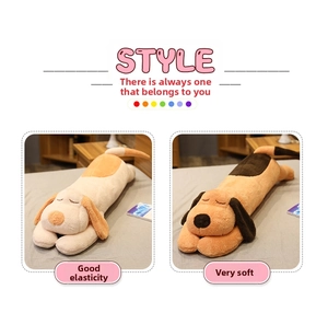 Detail of plush dog bolster with soft texture and high elasticity in two colors