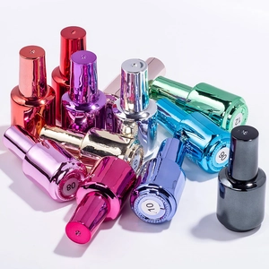Metallic mirror finish nail polish set with 12 vibrant colors in sleek glossy bottles