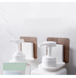 Waterproof wall-mounted white shower gel holder with strong adhesive for bathroom bottles