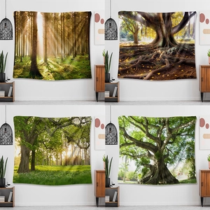 Nature forest landscape wall tapestry collection for modern home interior decor