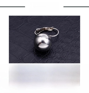 Polished stainless steel ball pendant accessory with spring ring clasp, weighing about 15g