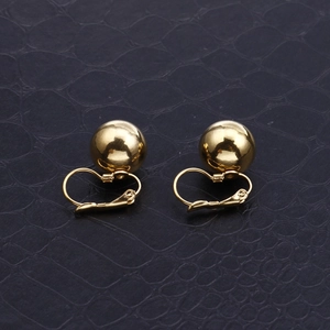 Elegant gold ball hook earrings for women featuring a minimalist metallic polished finish